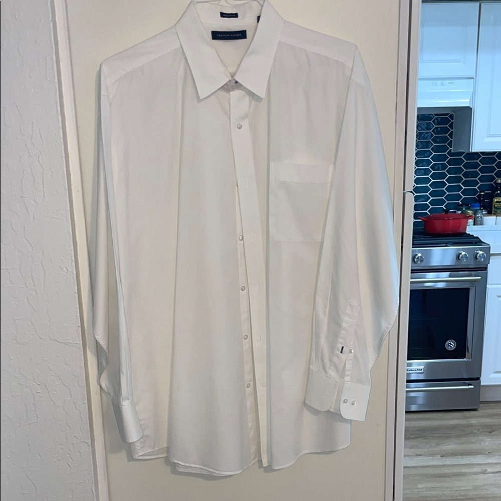 Tommy Hilfiger White Dress Shirt Classic Button-Down Regular fit | 18 34/35